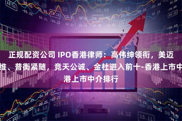 正规配资公司 IPO香港律师：高伟绅领衔，美迈斯、达维、普衡紧随，竞天公诚、金杜进入前十-香港上市中介排行